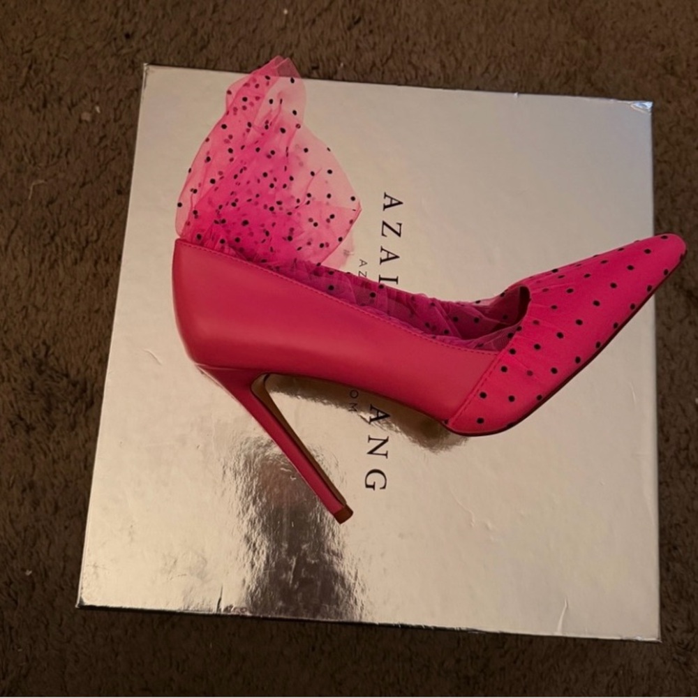 Azalea Wang Pink Polka Dot Heels
